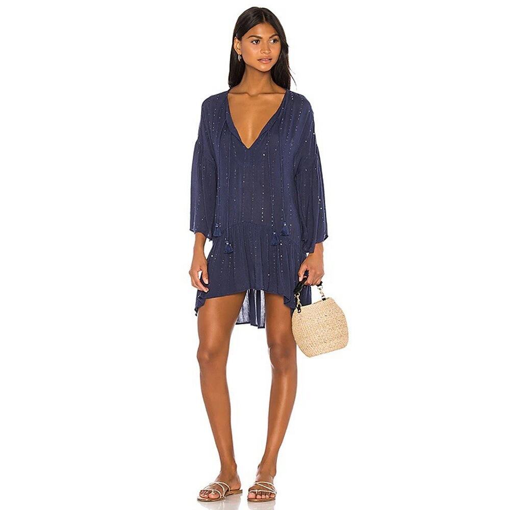 PQ Swim Dress Womens Medium Blue Angelica Sequined Tunic - Picture 1 of 11